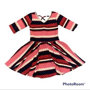 Dot Dot Smile Maroon and Pink Twirl Dress